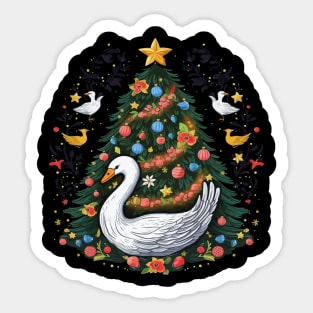 Swan Christmas Sticker